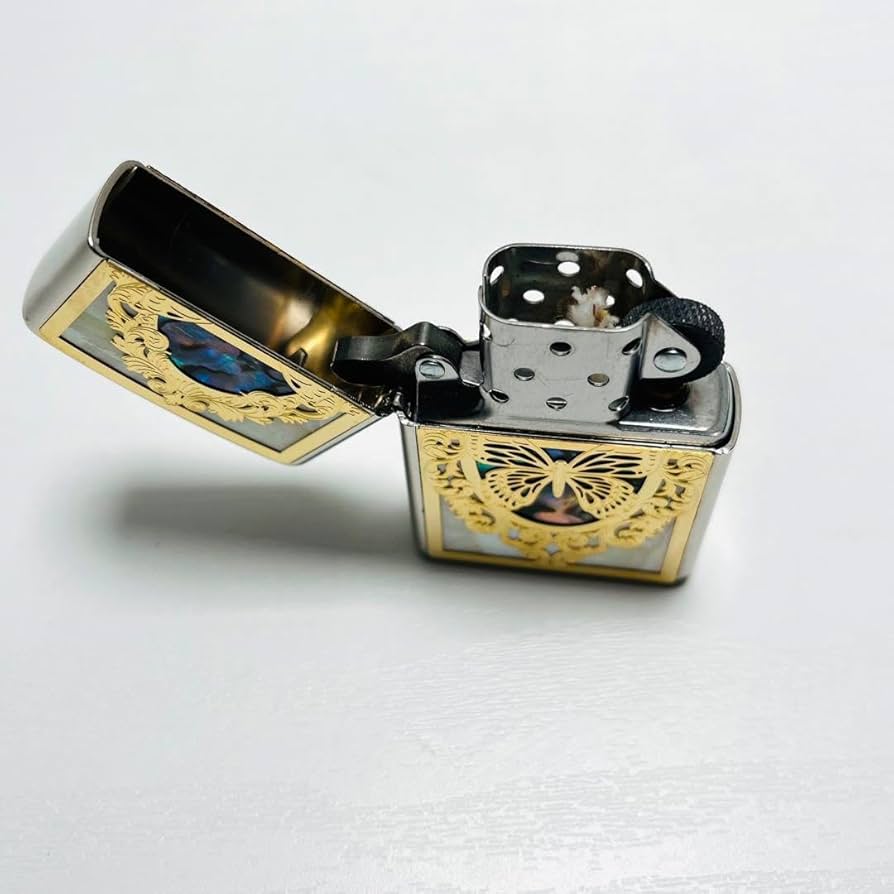 Amazon.co.jp: ZIPPO ライター アーマージッポ バタフライ 蝶 金銀
